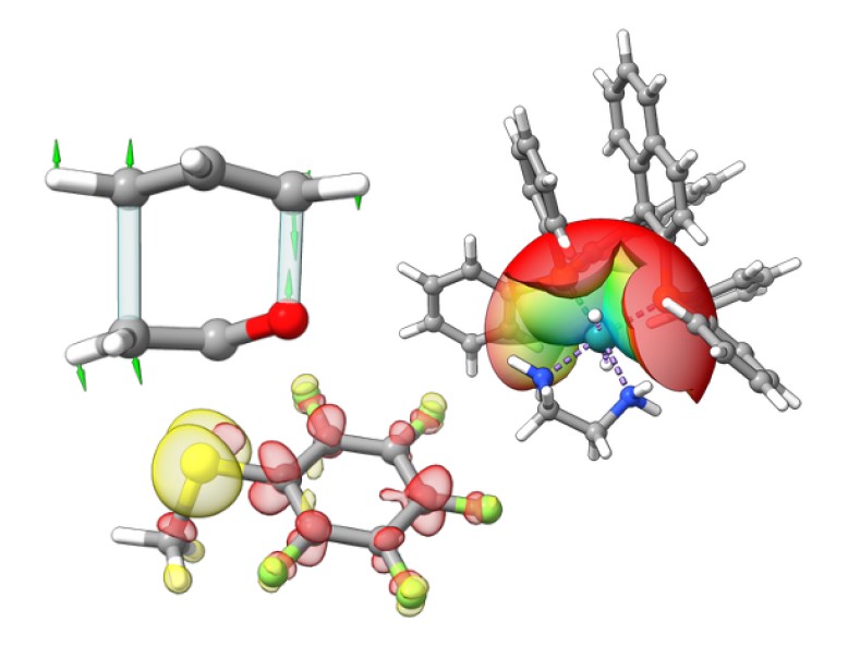 Illustration of images generated by SEQCROW computational quantum chemistry interface 