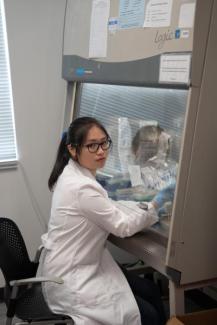 Photo of Wei Yang, seminar speaker, in a lab setting