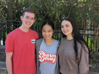 Group photo of presenters (L-R) Dawson Templin, Victoria Li, and Jordan Stubblefield